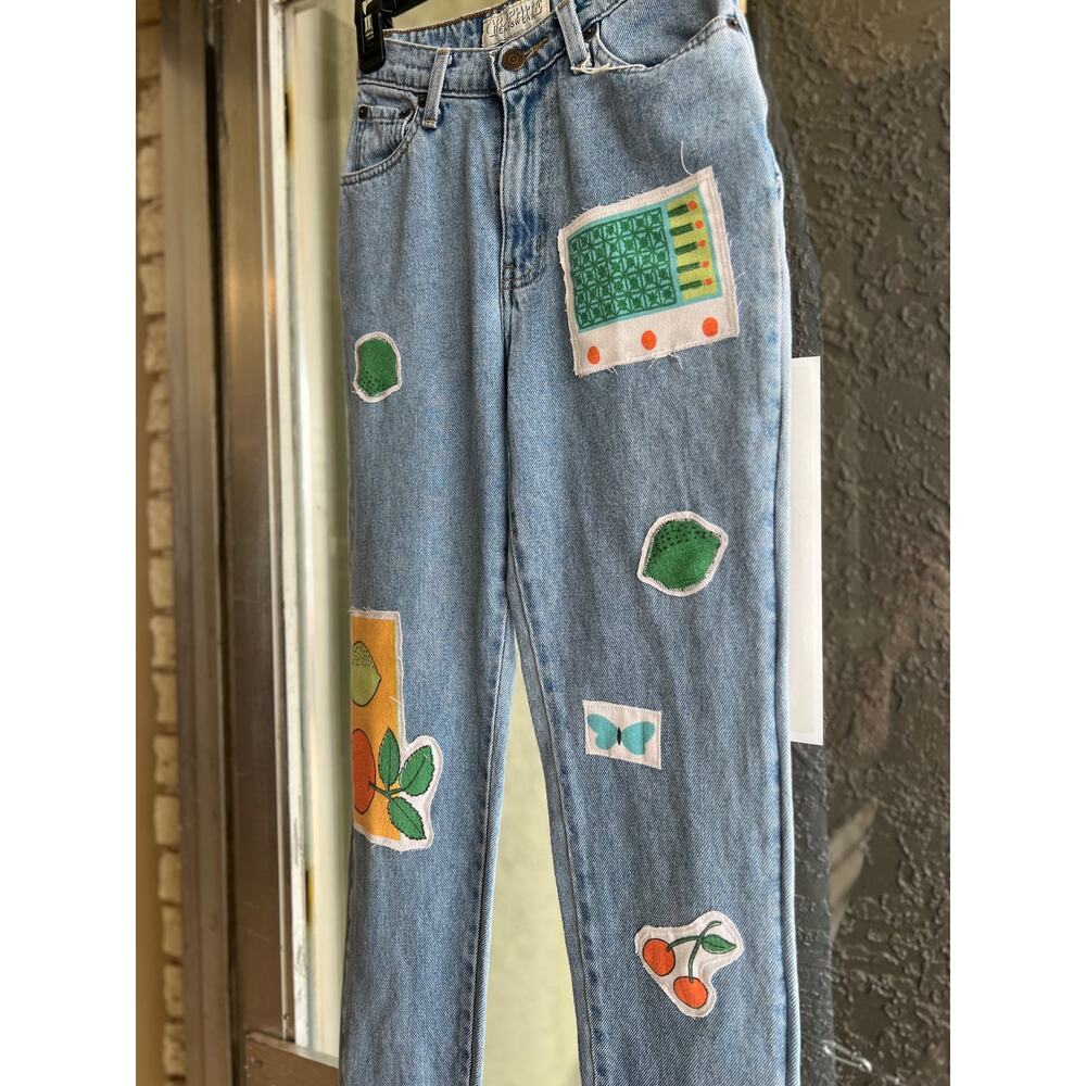 Reworked Graphite patchwork jeans size 3 - Picture 2 of 6
